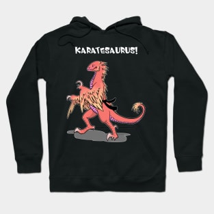 Karatesaurus in orange for dark backgrounds Hoodie